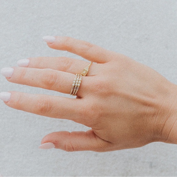 Pearl 14K Gold Vermeil Band Ring in Freshwater - Picture 6 of 6